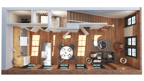 Floor plan for 2 beds, 2 baths, 790 sqft